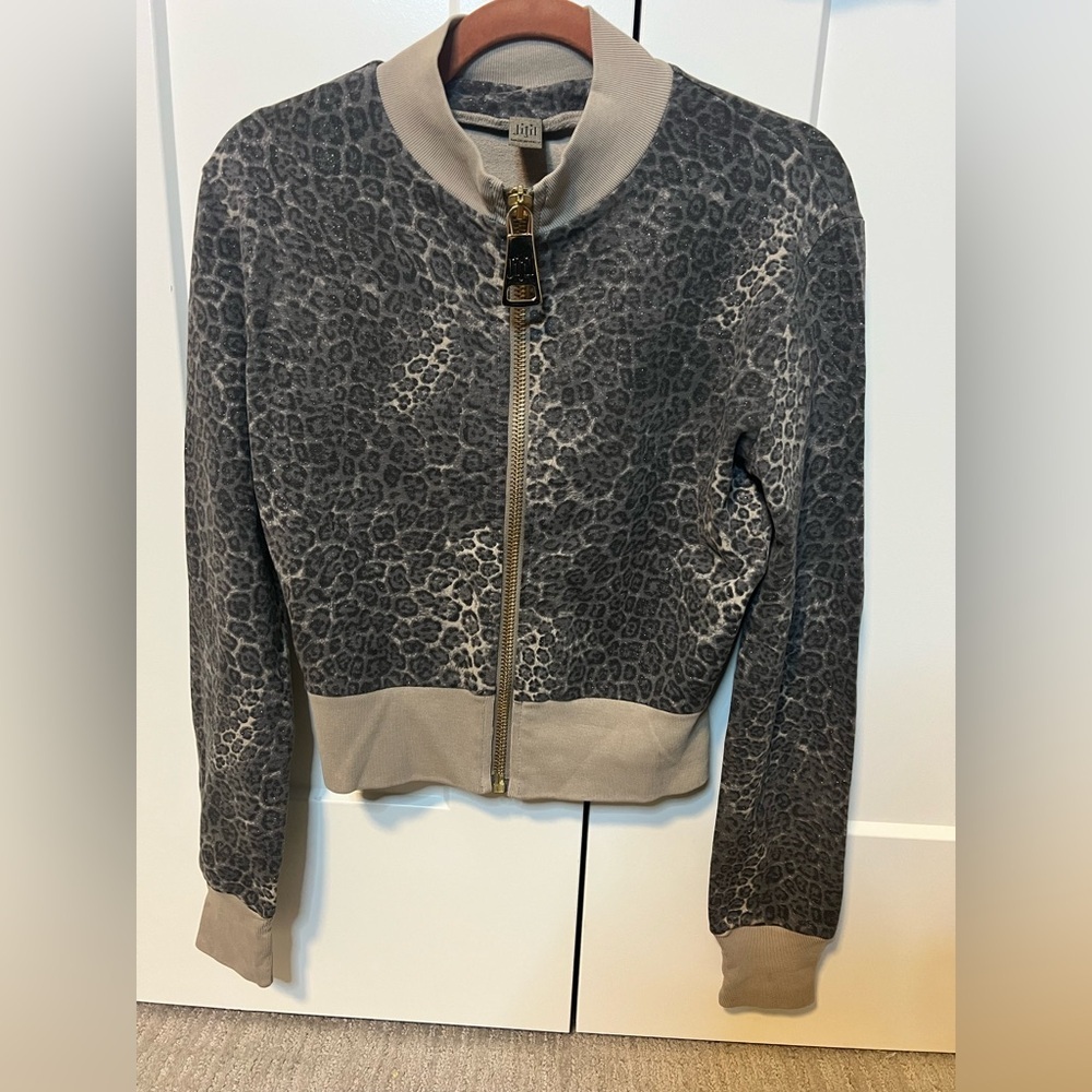 Jijil Leopard Zip Sweatshirt Jacket